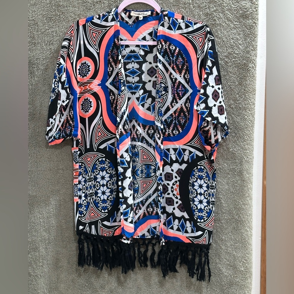 Wishful Park Blue and Orange Kimono